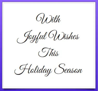 Inside greeting for Fingerprint Tree card says "With Joyful Wishes This Holiday Season".