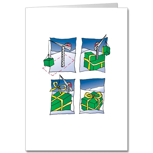 Whimsical Construction Christmas Cards Gifts for All 9501
