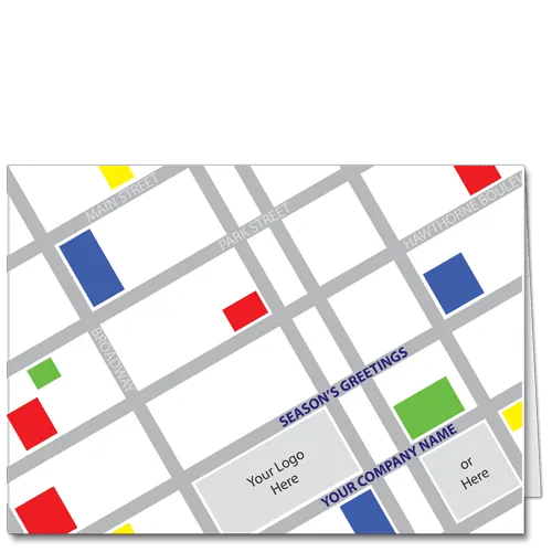 Architecture Christmas Card Mondrian Holiday Plans 3263