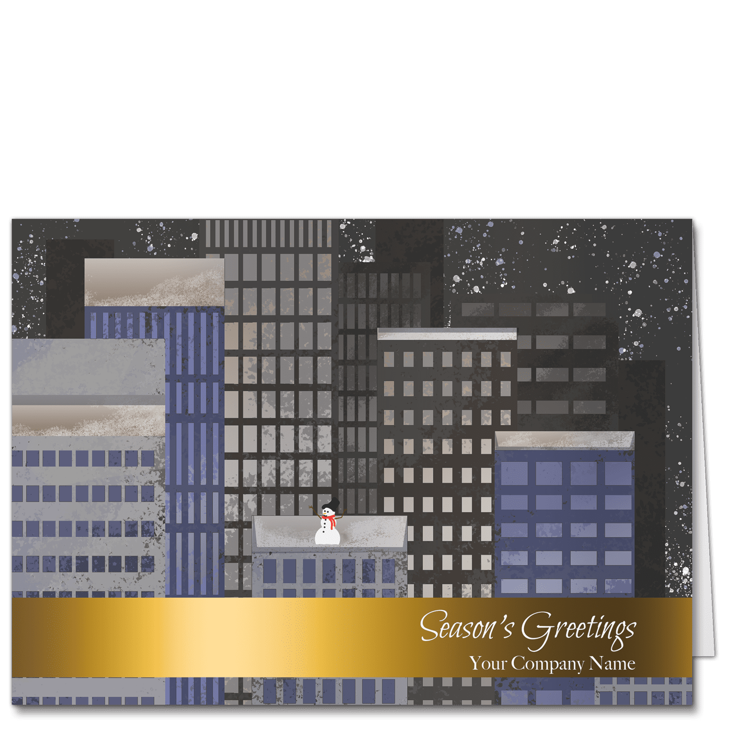 Business Christmas Card Frosty on the Roof 4218