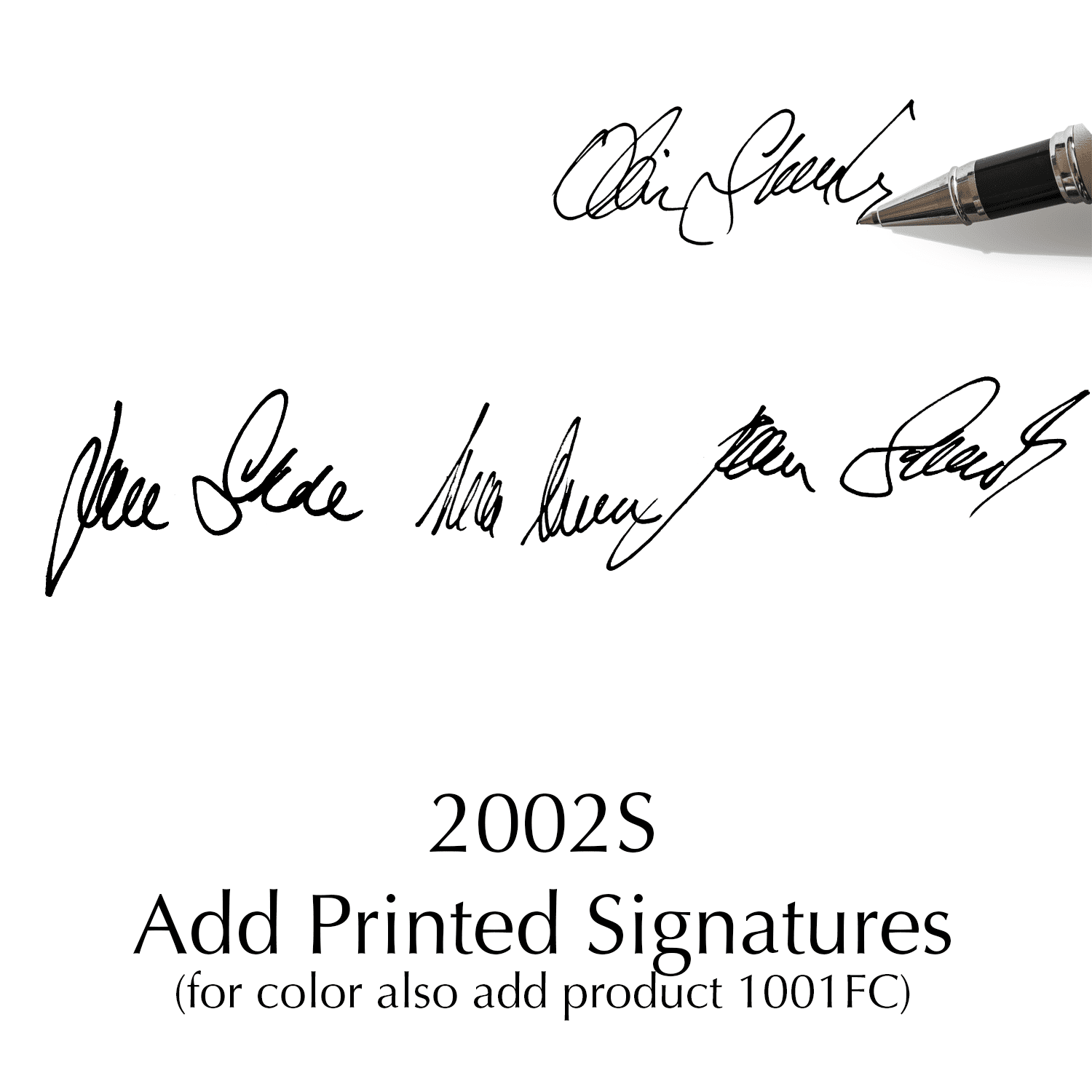 Printed signatures as displayed on your business Christmas cards.