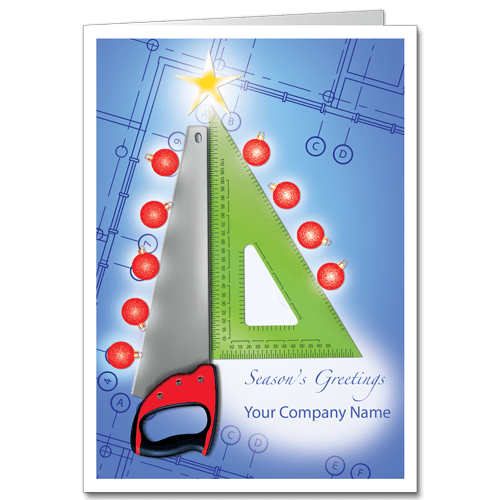 Tools of the Trade Construction Christmas Cards Measure Once Cut Twice 3512