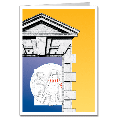 Architecture Holiday Card Leo Snowman 9707