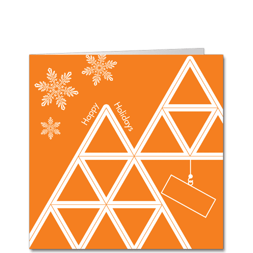 Corporate Holiday Cards Snow Load Orange Square SQU3332
