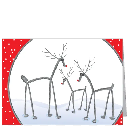 Rebar Christmas Cards Reindeer Reinforcing 3905 a sweet trio of reindeer with a constructive twist, they're made out of rebar!