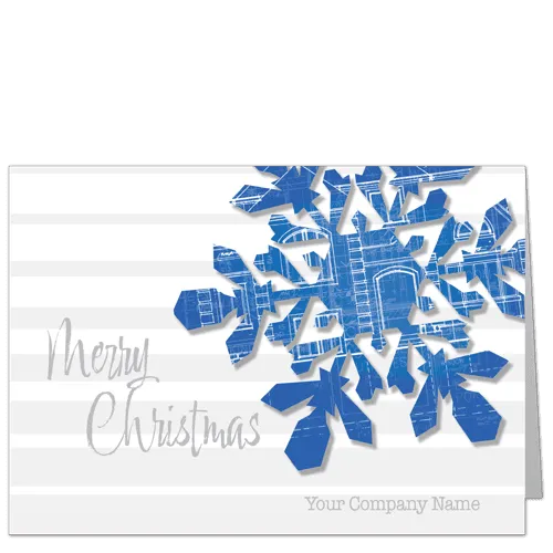 Blueprint Snowflake Architecture Christmas Card 3942