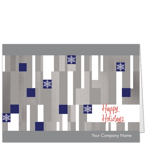 Interior Design Holiday Card Vertical Panels 3983 An understated grey and pleasingly textural holiday card.