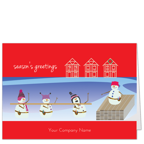 Remodeling Contractor Christmas Cards Hi Ho a Framing We Will Go 4026