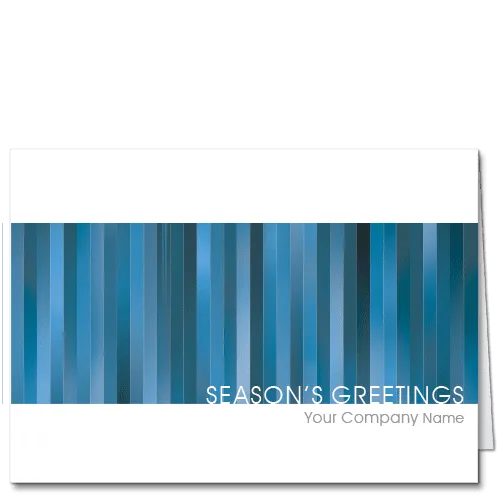 Engineering Christmas Cards Reflective Steel 4129 A shimmering and steely blue band and your company name.