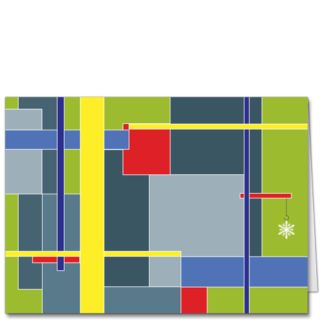 Architecture Holiday Cards Metro Mondrian with Snowflake