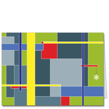 Architecture Holiday Cards Metro Mondrian with Snowflake