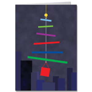 Construction Christmas Cards Structural Steel Holiday Lift 3106