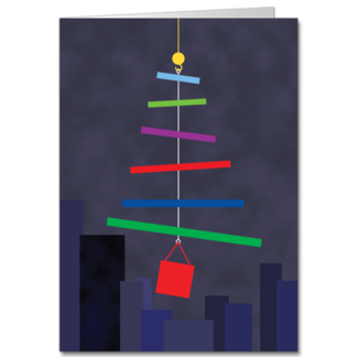Construction Christmas Cards Structural Steel Holiday Lift 3106