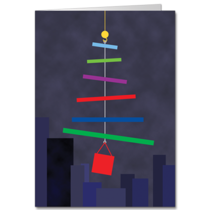 Construction Christmas Cards Structural Steel Holiday Lift 3106