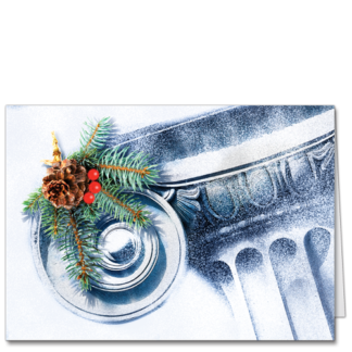 Architectural Christmas cards that charm: Ionic Wreath 3125