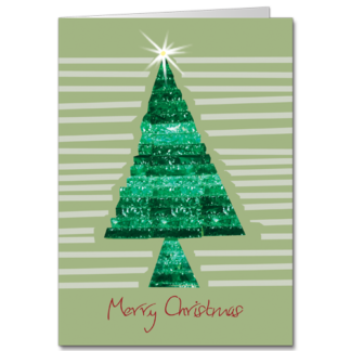 Shimmery Business Christmas Cards Crystal Tree 3407