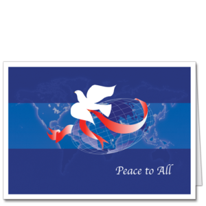 Business Christmas Card w/Dove Global Peace 2609