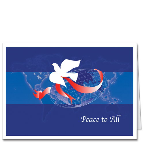 Business Christmas Card w/Dove Global Peace 2609