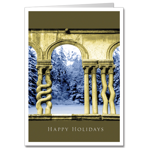 Whimsical Architecture Holiday Cards Serious Support 2645