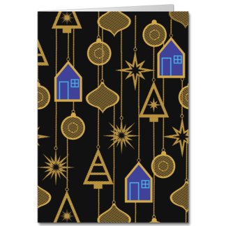 Jewel Toned Holiday Card Architectural Ornament 2907