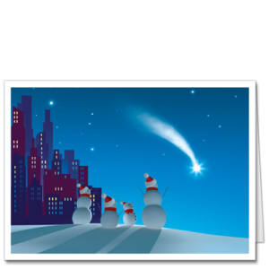 Snowman Construction Christmas Card Office Party 2915