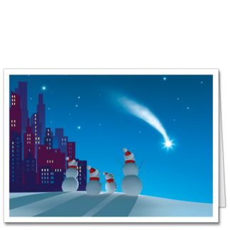Snowman Construction Christmas Card Office Party 2915