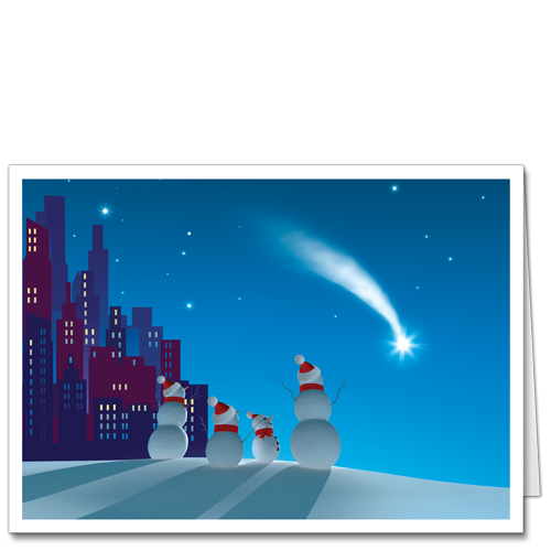 Snowman Construction Christmas Card Office Party 2915