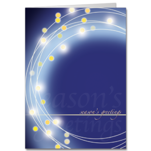 Architect Holiday Card Illuminated Wreath Blue 3249