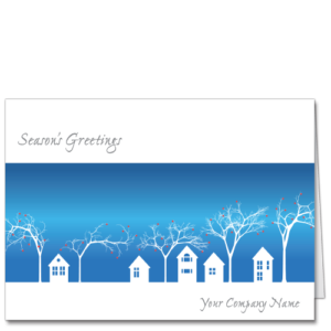 Architecture Holiday Card with Snow Forest in Line Again 3341 construction holiday card