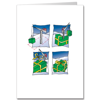 Whimsical Construction Christmas Cards Gifts for All 9501