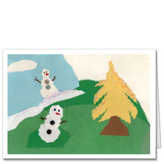 Felt Snow People and Tree Charity Christmas card