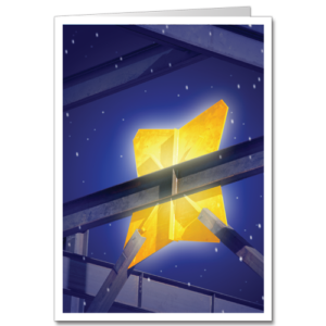 Blue and Gold Construction Christmas Cards Structural Star 2716