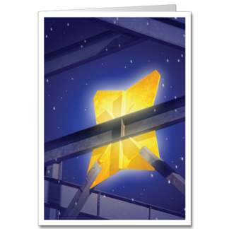 Blue and Gold Construction Christmas Cards Structural Star 2716