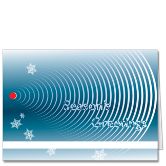 Acoustic Engineering Holiday Card with card front text and snowflakes