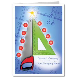 Tools of the Trade Construction Christmas Cards Measure Once Cut Twice 3512
