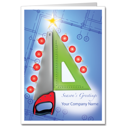 Tools of the Trade Construction Christmas Cards Measure Once Cut Twice 3512
