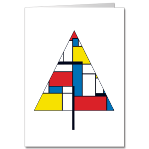 Designer Business Christmas Cards Mondrian Tree 9406
