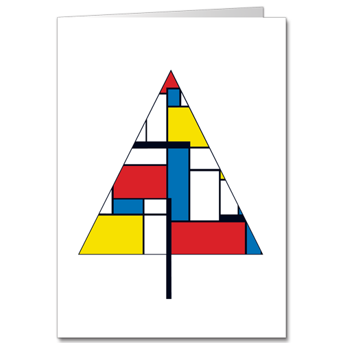 Designer Business Christmas Cards Mondrian Tree 9406
