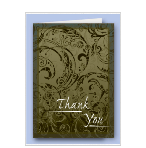 Professional Thank You Card Green Flourish