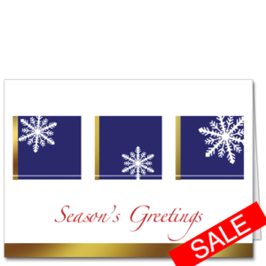 Discount Corporate Holiday Cards with Snowflakes and Gold Foil