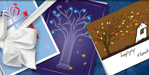 Image of personalized business holiday cards that represent what you do