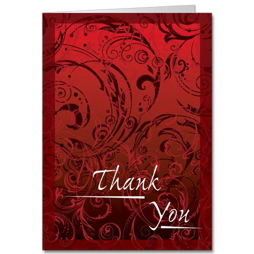 Thank You Card Red 3183