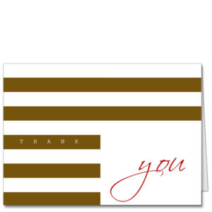 Thank You Card Sepia Stripes 3680