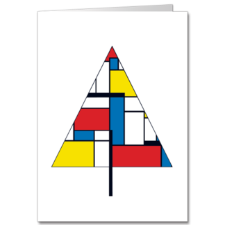 Design-Inspired Business Christmas Cards Mondrian Tree OS9406