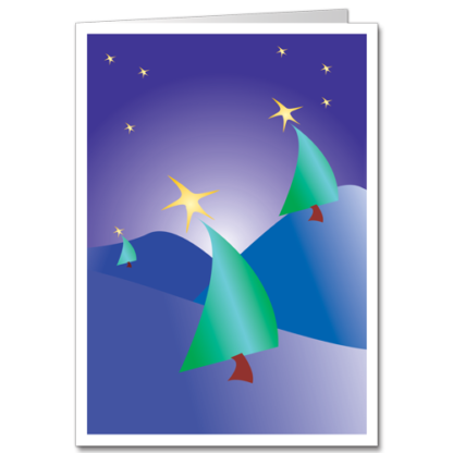 Starry Sky Business Christmas Cards Fast Trees 2016