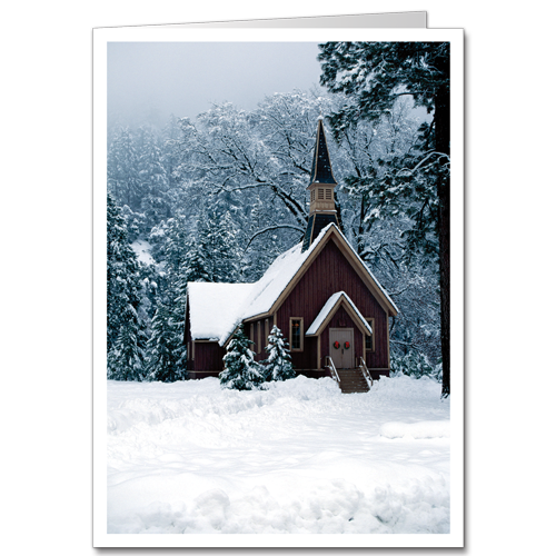 Little Chapel Christmas Card Winter Solitude 2440