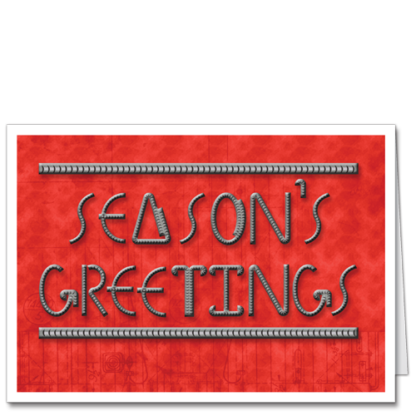 Jolly Red Construction Christmas Cards Forming the Season 2707