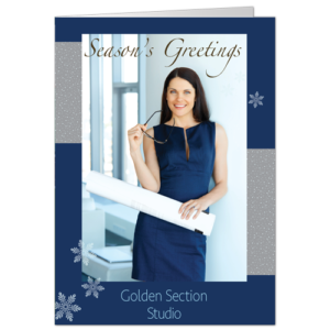 Holiday Cards Photo Classic Blue Snowflakes 3686