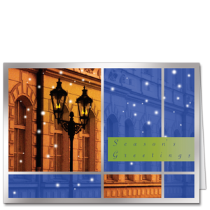 Snowfall Business Christmas Cards Winters Facade 2540