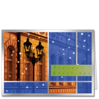 Snowfall Business Christmas Cards Winters Facade 2540